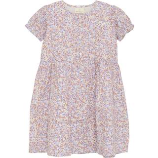 EnFant GOTS Mønstret Kjole Eggnog 110 cm  Creme  110 cm  kvinde