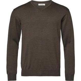 Chevalier Aston V-hals Merino Pullover Mænd Læderbrun S.