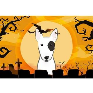 """" Caroline's Treasures BB1767PLMT Halloween Bull Terrier Fabric Placemat multicolor """"