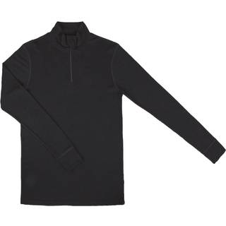 Johansen uld langærmet t-shirt med lynlås sort Small