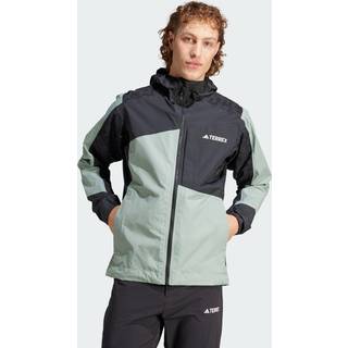 Adidas Men's TERREX Xperior Hybrid Rain Jacket Silver Green/Black, M