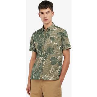Barbour Herren Kurzarmhemd grün geblümt