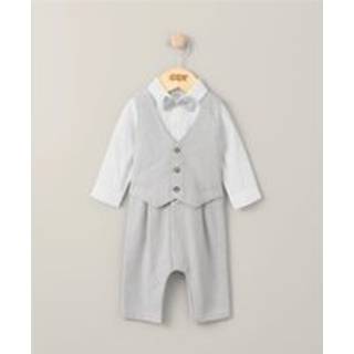 Mamas & Papas Mamas & Papas Cream Linen Waistcoat Mock Romper