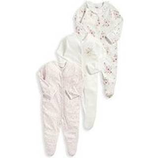 Mamas & Papas Mamas & Papas Pink 100% Cotton Watercolour Flowers Sleepsuits 3 Pack