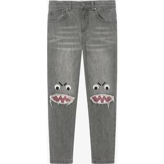 Stella McCartney Kids Embroidered slim jeans - grey - Y 5