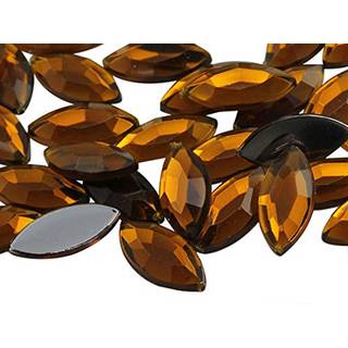 Allstarco 15x7mm Brun Smokey Topaz .sz Navette Flat Back Acrylic Rhinestones Marquise Gems For Crafts Horse Eye Costume Embelishments Card Making