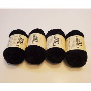 Homeflix 4pack bare nede SKEINS CHENILLE YARN Soft Yarn til h?klet strik Total l?ngde 4x60m 4x65yds 50GX4 Sort