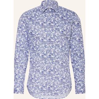 Seidensticker Herren Hemd blau geblümt Slim Fit