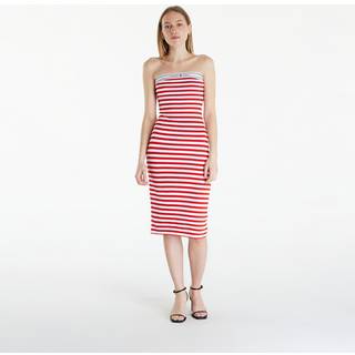 Tommy Jeans Logo Tape Stripe Knee Lenght Tube Dress Red L - Red - L