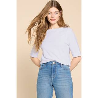 White Stuff White Stuff Off White Boat Neck Sydney 100% Cotton T-Shirt