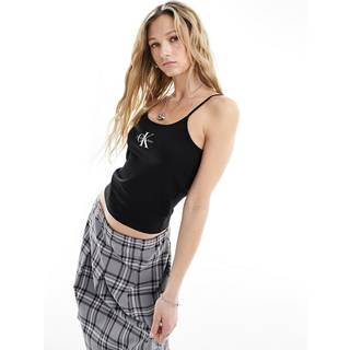 Slim Monogram Cami Top - Black - XL