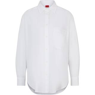 Oversize fit skjorte i bomuldskanvas med broderet logo