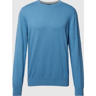 BOSS Black Herren Pullover blau unifarben