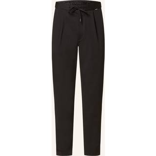 Tapered Pleated Knit Trousers - Black - 3230