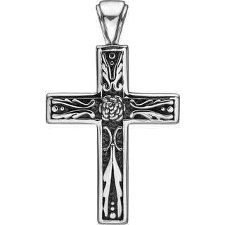 Lund Copenhagen kors i oxyderet sølv 22x30mm