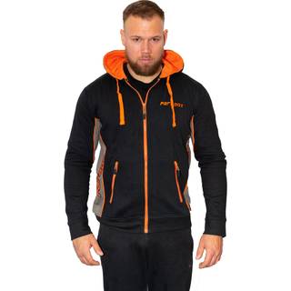 Hættetrøje med lynlås Sort / Orange Small