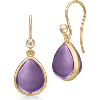 Julie Sandlau Paloma ørehængere i forgyldt med Amethyst krystal