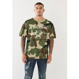 True Religion Jeans Drop Shoulder T Shirt Green