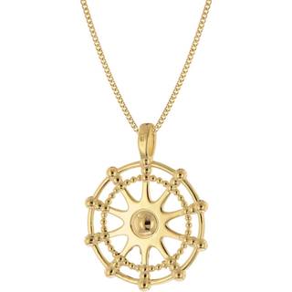 trendor 15982 Steuerrad-Anhänger Gold 333/8 K mit vergoldeter Silber-Halskette