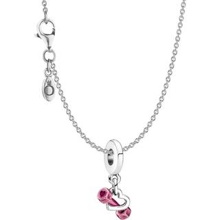 Pandora 15080 Damen-Halskette 925 Silber Collier Hantel & Herz