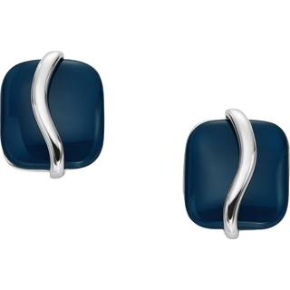 Skagen Sofie Sea Glass ørestikker i stål med blå glassten
