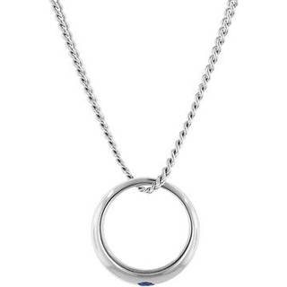 trendor 15992 Halskette mit Saphir-Taufring Anhänger 925 Silber