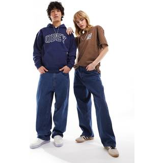 Pants OBEY Bigwig Baggy Denim Stone Wash Indigo W34 - Stone Wash Indigo - W34