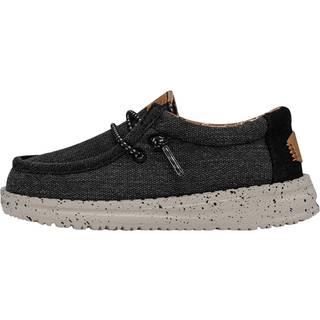HeyDude Kid's Wally Washed Canvas Sneaker Børn størrelse 36 farve sort