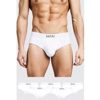 Mens White 5 Pack MAN Dash Briefs