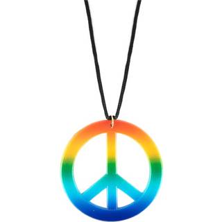 1 stk Peace tegn halskæde 43 cm