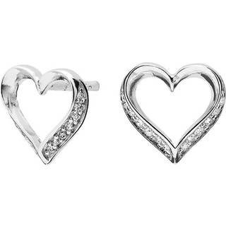Sølv hjerteørestikker med cubic zirkoner
