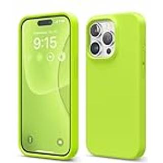 Elago kompatibel med iPhone 15 Pro Liquid Silicone Full Body Protective Case Stockfast bl?d mikrofiberforing Anti-scratch 6,1 tommer (LIME)