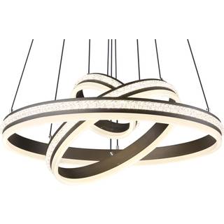 LED-hængelampe Grouni, Ø 60 cm, titanfarvet, CCT, metal