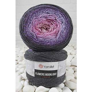 Yarnart Flowers Moonlight Glitter Cotton Yarn Soft Rainbow Crochet Metallic Lurex Handknit Shiny Silvery Cake Multicolor Cotton 1 Skein Weight 9.