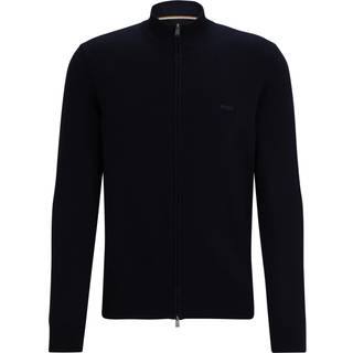 BOSS Black Herren Cardigan blau unifarben