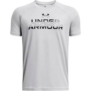 Under Armour Tech™ Split Wordmark Boys' Short Sleeve Mod Gray / Black YSM (127 - 137 cm)