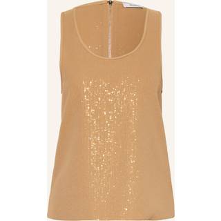 Max Mara Pistoia sequined georgette top - brown - L-XL