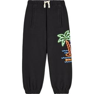Palm Angels Kids Printed cotton jersey sweatpants - black - Y 12