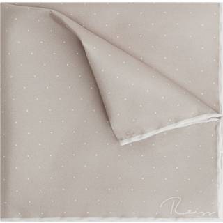 Reiss Reiss Champagne Liam Polka Dot Silk Pocket Square