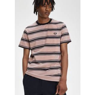 Fred Perry Herren T-Shirt rosa,schwarz gestreift