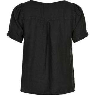 IN FRONT Lino Bluse, Farve: Black, Størrelse: S, Dame
