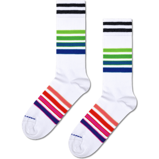 Street Stripe Sneaker Socks | Athletic Sports Socks - White, Light Green, Green, Dark Green, Blue, Light Pink - 41-46