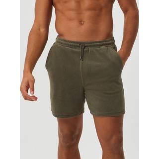 BORG TOWELING POOL SHORTS, EGRET