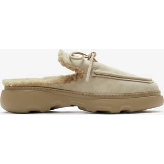 Burberry EKD shearling-lined suede mules - neutrals - EU 39