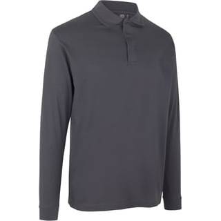 ID 0336 PRO Wear l/æ poloshirt trykknap Silver grey L