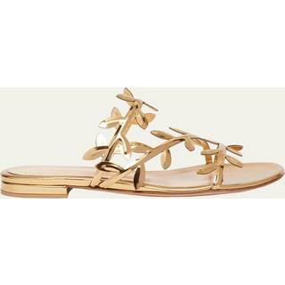 Gianvito Rossi Flavia metallic leather slides - gold - EU 41