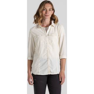 Craghoppers Women's Nosilife Adventure Langarm Bluse III Bluse Damer størrelse 36 farve hvid