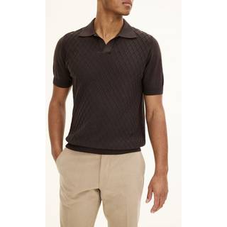 Oscar Jacobson Mirza Structured Cotton Polo Brown