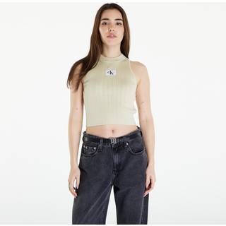Top Calvin Klein Jeans Woven Label SweaterTank Top Green Haze M - Green Haze - M