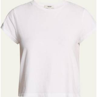 Agolde Adine cropped cotton jersey T-shirt - white - XL